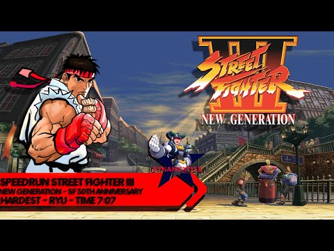 Speedrun Street Fighter III: New Generation | SF 30th Annivesary, Hardest, Ryu | PB: 7:07.35