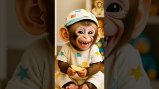Baby Monkey Laughs While Eating – Cutest 7 Seconds Ever! 🐵😂🍌