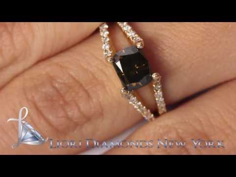 FD-086 - 1.87 Carat Natural Fancy Brown Cushion Cut Diamond Engagement Ring 18k Gold
