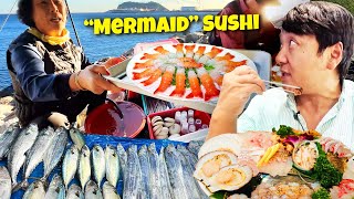 Trying Mermaid Sushi Breakfast & #1 BEST Dumplings at Korean Fish Market in Jeju South Korea