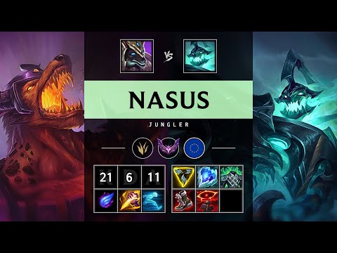 Nasus Jungle vs Hecarim: Triple Kill, Dominating - EUW Master Patch 14.18