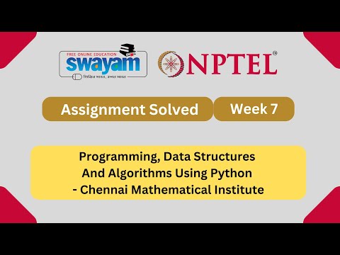 Nptel Programming Data Structures And Algorithms Using Python Week 7 Assignment Solution