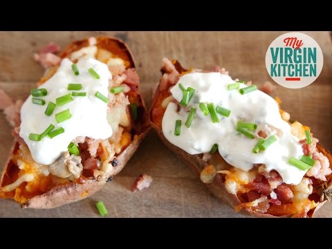 STUFFED BACON SWEET POTATO SKINS