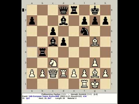 Pultinevicius, Paulius vs Horvath, Dominik | 24th European Teams Chess Men 2023, Budva Montenegro