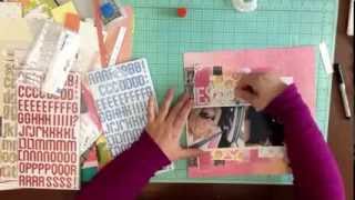 CHA 2014 Knock Off Layout #1: Jessie Come Home.  Colors inspired by Basic Grey's new Highline Line.