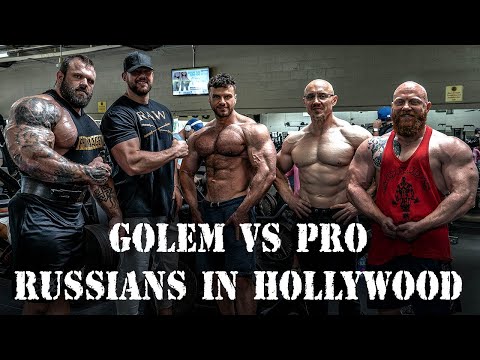 GOLE vs PRO ATHLETES! CHEST TRAINING! Russians in Hollywood!