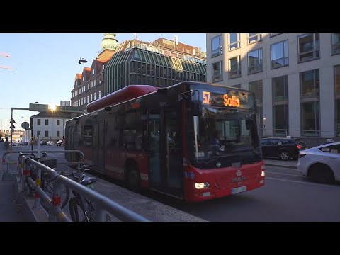 Sweden, Stockholm, bus 57 ride from Slussen to Krukmakargatan