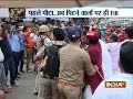 Varanasi: Samajwadi Party workers protest outside Banaras Hindu University