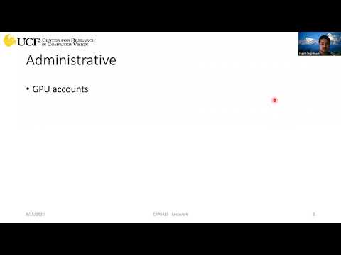 CAP5415 Lecture 6 [Administrative] - Fall 2020