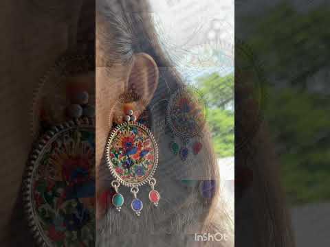 Ethnic Earrings with Colorful Designs