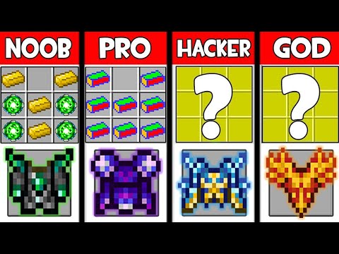 Minecraft Battle: SUPER ARMOR MOD CRAFTING CHALLENGE - NOOB vs PRO vs HACKER vs GOD ~ Animation