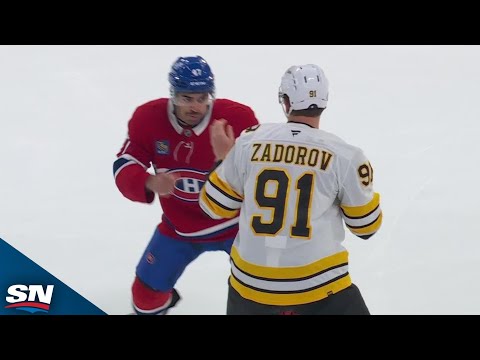 Canadiens' Jayden Struble And Bruins' Nikita Zadorov Drop Gloves Off Opening Draw