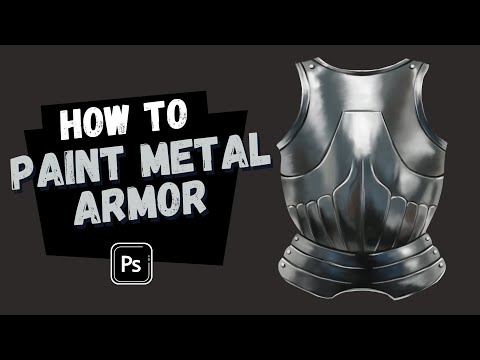 How to paint metal armor in Photoshop // 4 weeks of material studies