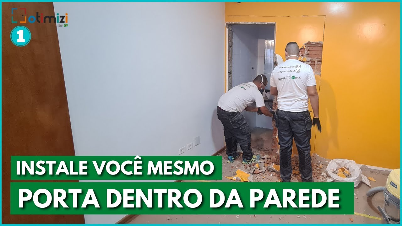 COMO INSTALAR PORTA DE CORRER EMBUTIDA NA PAREDE DE ALVENARIA AULA 01