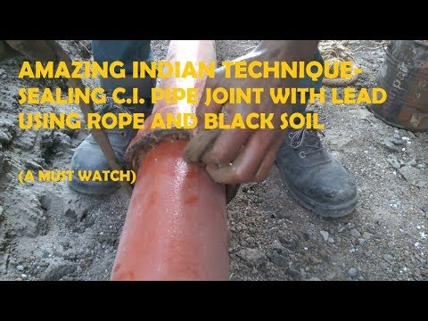 Sealling ci pipe joints with lead