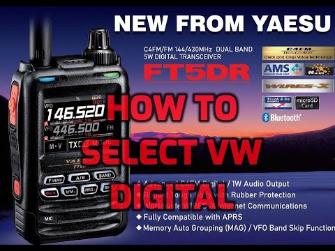 YAESU FT5D - Select VW (voice wide)- digital mode