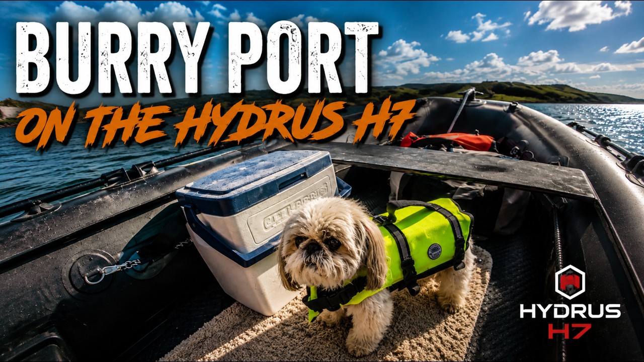 small dog wearing a life jacket onboard a Hydrus H7