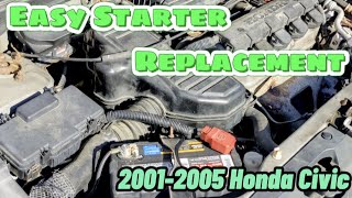 2001-2005 Honda Civic Starter Replacement (Easy - anyone can do it)