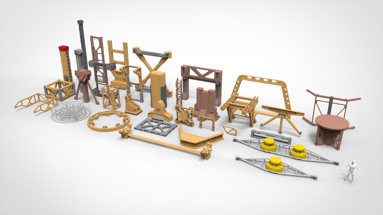 Kitbash o architekturze science-fiction 57 Model 3D