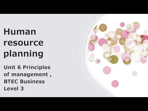 Human resource planning | Unit 6 | BTEC Business Level 3