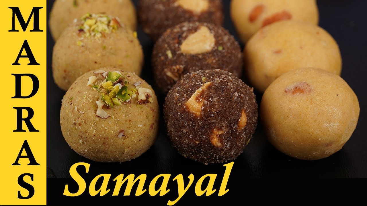 Laddu Varieties in Tamil | Paasi Paruppu Ladoo | Aval Ladoo | Nuts Ladoo | Diwali Sweets Recipe