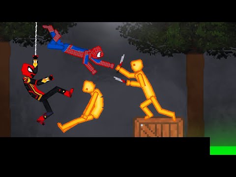 Spider-Man vs Golden Human on Acid Sea in People Playground