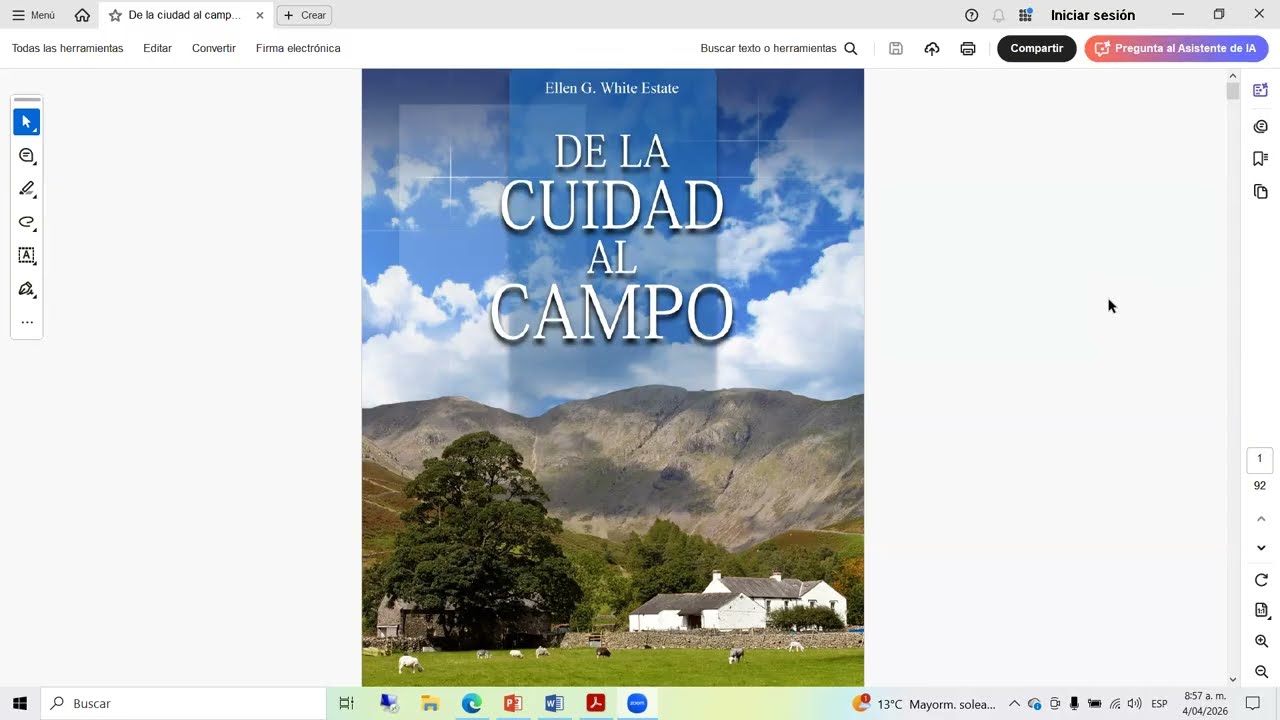 DE LA CIUDAD AL CAMPO. Escuela Sabática. Tema 10. Argenis Contreras.