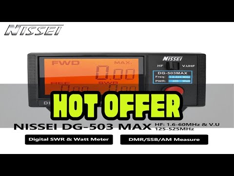 NISSEI DG-503MAX DMR/SSB/AM HF 1.6-60MHz & V.UHF125-525MHz 200Watt Walkie Talkie Digital SWR Watt M