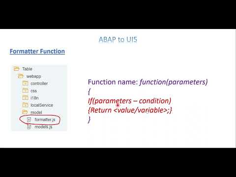 Video 8: ABAP to UI5 - Formatter Function