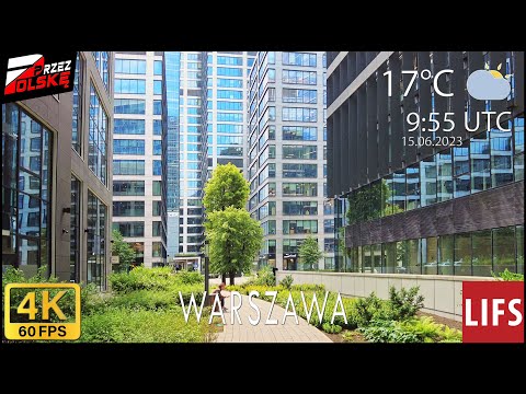 4k POLÔNIA🚶🏽‍♂️#WALK ~ VARSÓVIA ~ ❤️‍🔥 PLAC EUROPEJSKI 🦿 ŻELAZNA ~ 60fps #PrzezPolskę