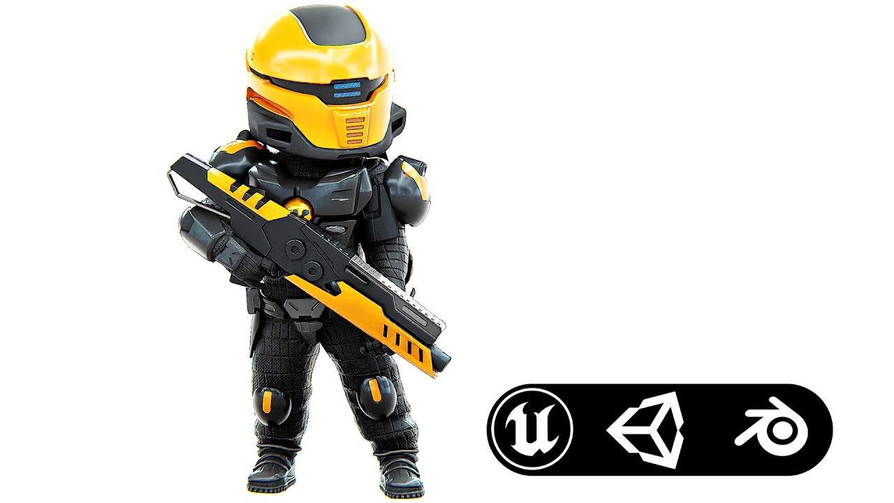 Cyber Soldier Xc-50 Auto-Rig Pro Rigged For Mixamo Unreal Engine Unity 3D Model