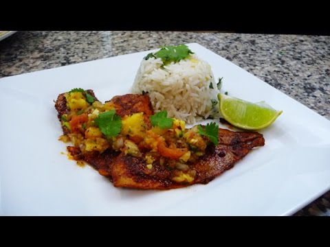 Pescado estilo Criollo con Salsa de Piña, receta Facil
