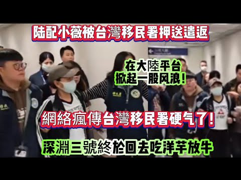 陸配小薇被押送遣返！在大陸平台掀起一股風浪！網絡瘋傳台灣移民署終於硬氣了！
