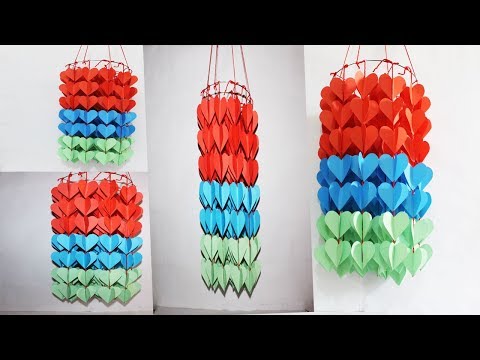 How To Make Wall Hanging With Color Paper_diy paper craft idea By _ Life Hacks 360 Video