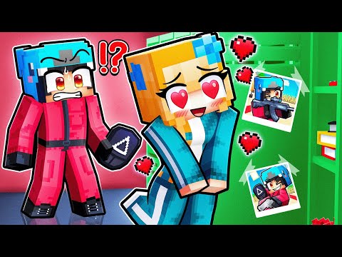 CRYSTAL PLAYER Fell in LOVE with OMZ GUARD in SQUID GAME in Minecraft!