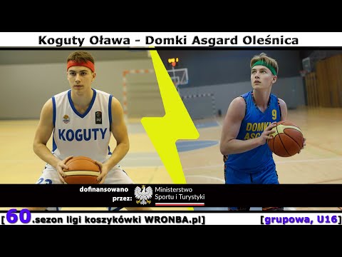 [WRONBA, 60.sezon] 29.11.2025: Koguty Oława (U16) - Domki Asgard KK Oleśnica (U16) [grupowa, U16]