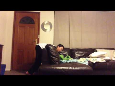 Funny parkour couch fail