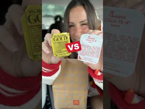 McDonald's NEW Special Edition Gold VERSUS Chick-Fil-A Sauce!!