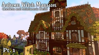 Building and Autumn Witch Mansion Pt.1 | Modded Minecraft Build