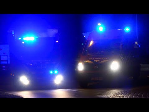 P1, BRANDWEER HEERENVEEN [Logistiek 02-6487 & 02-6489] naar ZEER GROTE BRAND in Franeker