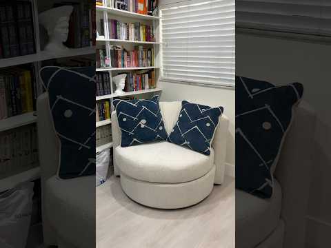 Finally found the perfect reading chair! It completes my library corner! #booktube #reading #library