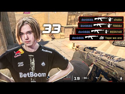 Donk 33 Kills Explosive Game On FACEIT | 4280 ELO