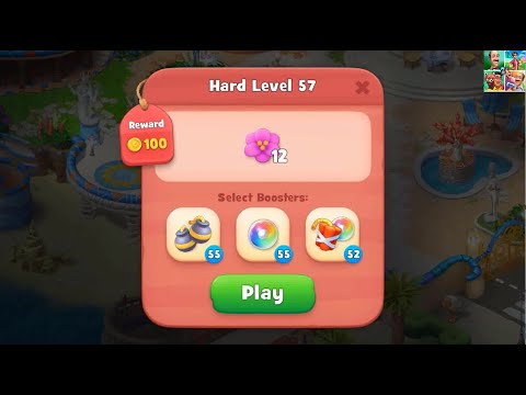 Gardenscapes Hard Level 57 - No Booster - 12 Moves