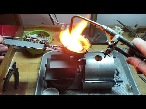Red Clay Casting - Pouring the 3 1/2 Ounces of Sterling Silver - Video 2
