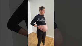 Belly breathing is CRAZY #shorts #pregnancy #thirdtrimester