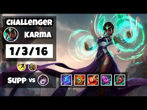 Karma vs Lulu KOREAN Challenger SUPPORT (1/3/16) - v11.10