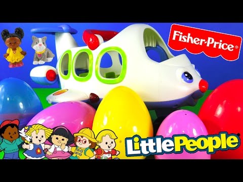 Little People - Airplane - 5 Surprise Eggs - Toys for kids - Unboxing by TheSurpriseEggs Video
