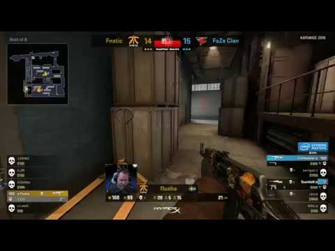 Flusha 1v2 ace clutch for OT | IEM Katowice 2018 grand finals