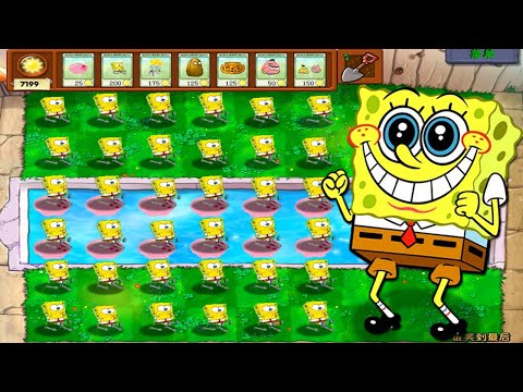 100% REPEATER Spongebob VS All Zombies 2 - Plants vs Mod Spongebob