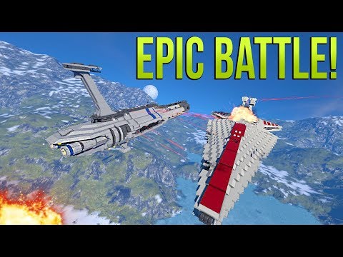VENATOR vs PROVIDENCE-DREADNOUGHT (Clone Wars EPIC battle!) - Space Engineers EPIC Battle